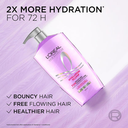 3 Pack L'Oreal Paris Elvive Hyaluron Plump Conditioner 26.5oz Hydrating Dry Hair