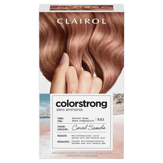 Clairol ColorStrong Permanent Hair Dye Ammonia-Free, 8.63 Sunset Rose, 1 Pk