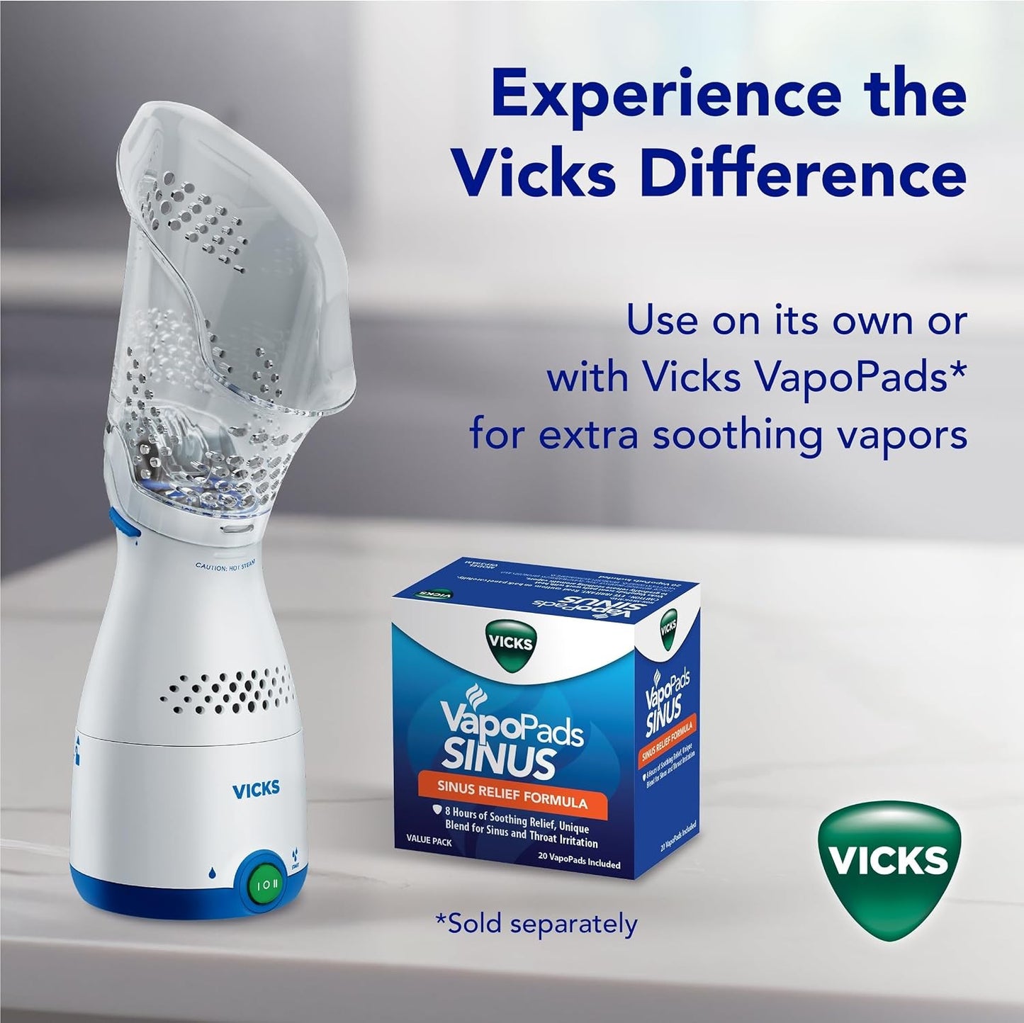 Vicks Sinus Inhaler, Plug-in Non-Medicated Steam Inhaler for Sinus Relief