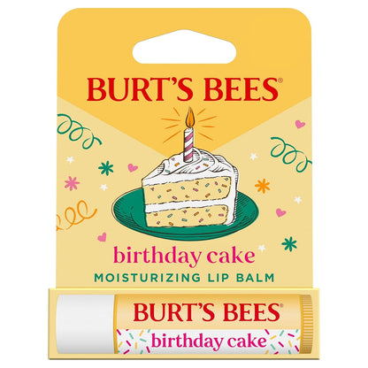 Burt's Bees Birthday Cake Lip Balm, Tint-Free, Natural Origin Lip Care, 1 Tube