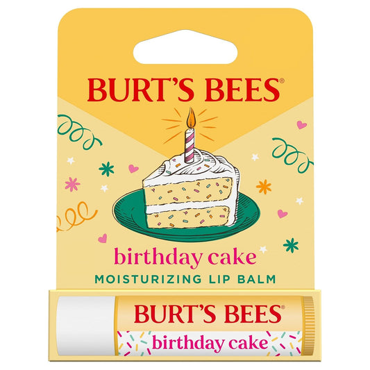 Burt's Bees Birthday Cake Lip Balm, Tint-Free, Natural Origin Lip Care, 1 Tube