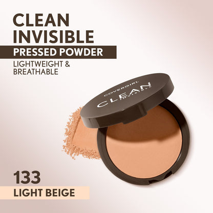COVERGIRL Clean Invisible Pressed Powder, 133 Light Beige, 0.38 oz