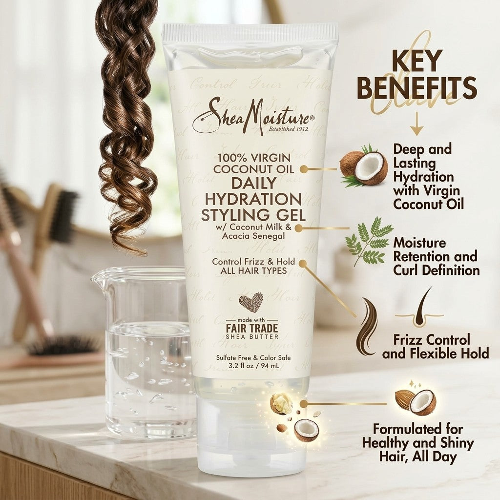 SheaMoisture 100% Virgin Coconut Oil Daily Hydration Styling Gel 3.2 fl oz
