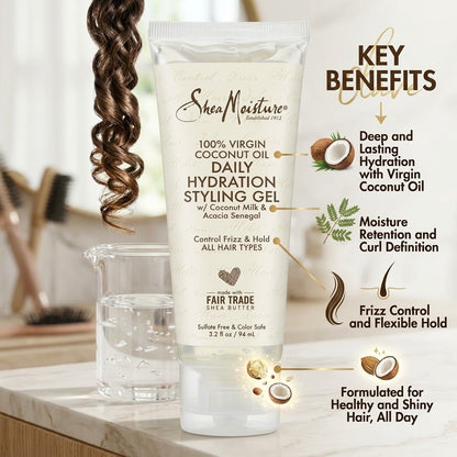 SheaMoisture 100% Virgin Coconut Oil Daily Hydration Styling Gel 3.2 fl oz
