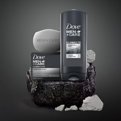 Dove Men+Care Body + Face Bar (6 Bars) – Exfoliating 3-in-1 Charcoal Soap