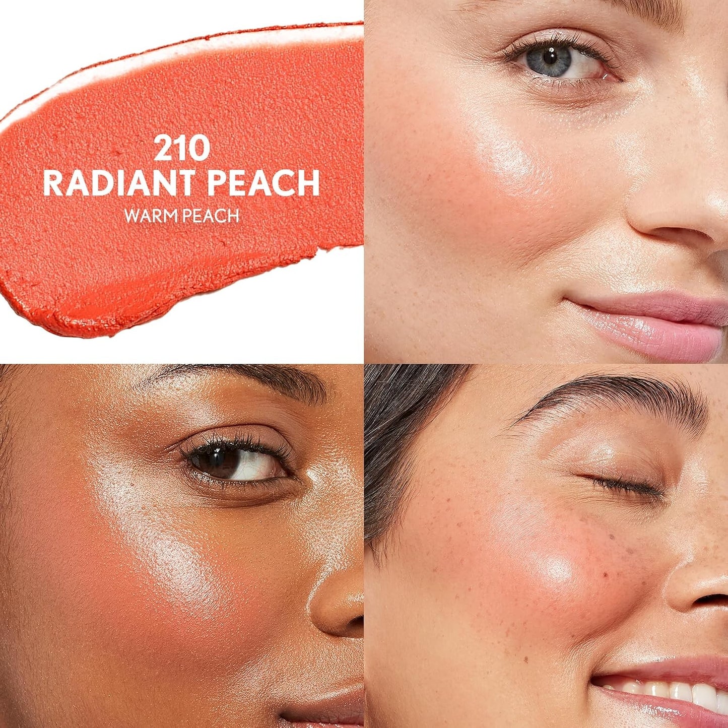 CoverGirl Trublend Skin Enhancer Blush Balm Stick, 210 Radiant Peach, Vegan Form
