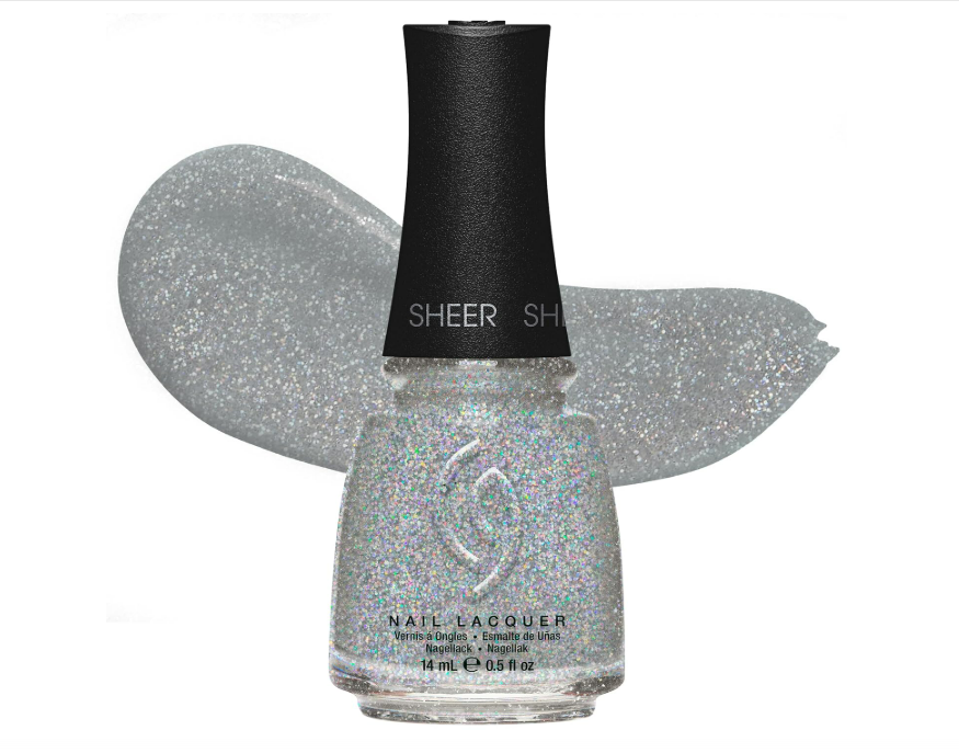 China Glaze CG Nail Lacquer Fairy Dust – Fine Silver Glitter, Quick Dry 0.5 floz