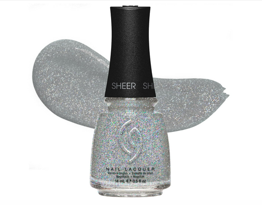 China Glaze CG Nail Lacquer Fairy Dust – Fine Silver Glitter, Quick Dry 0.5 floz