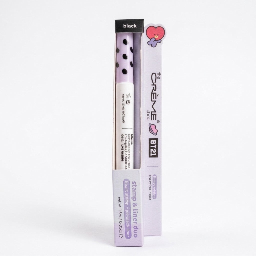 The Crème Shop BT21 Tata Heart Stamp & Jet Black Eyeliner Duo Limited Edition
