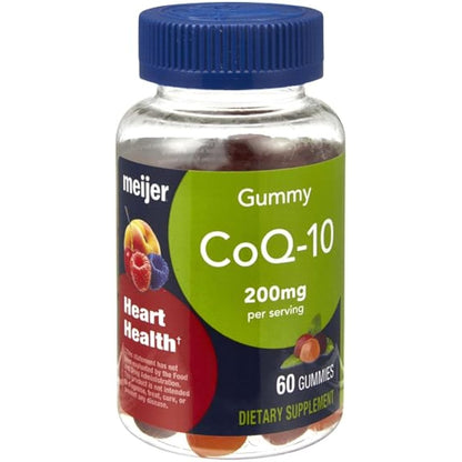 Meijer CoQ10 200 mg Dietary Supplement - Heart Health Support - 2 Bottles of 60