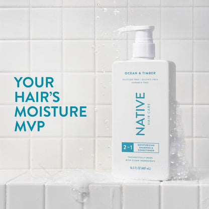 Native Moisturizing 2-in-1 Mens Shampoo and Conditioner Ocean and Timber 16.5 fl oz