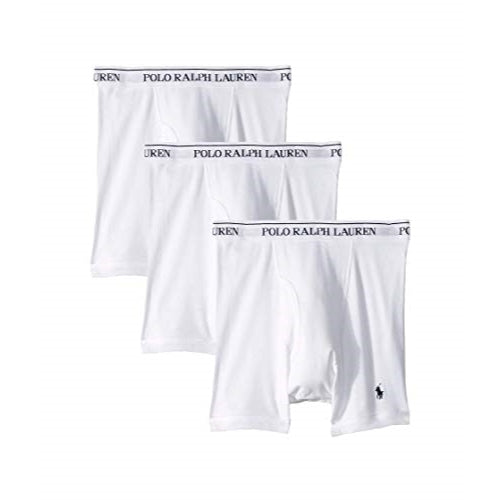 POLO RALPH LAUREN Classic Fit w/Wicking 3-Pack Boxer Briefs 3 White/Cruise Navy Pp XL