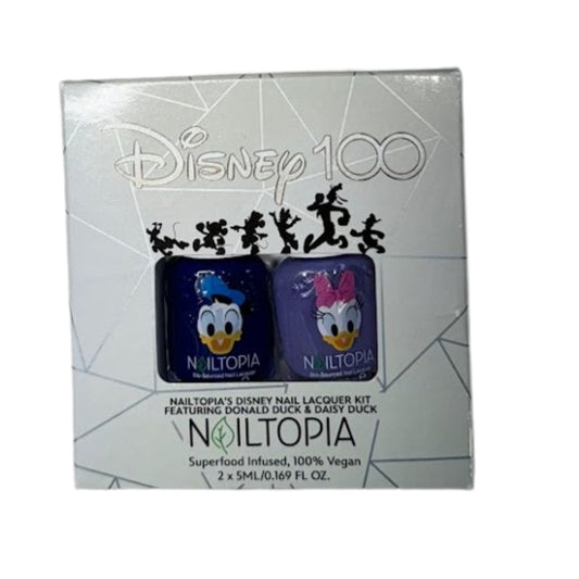 Nailtopia Disney 100 Nail Lacquer Kit Donald Duck & Daisy Purple/Blue Vegan