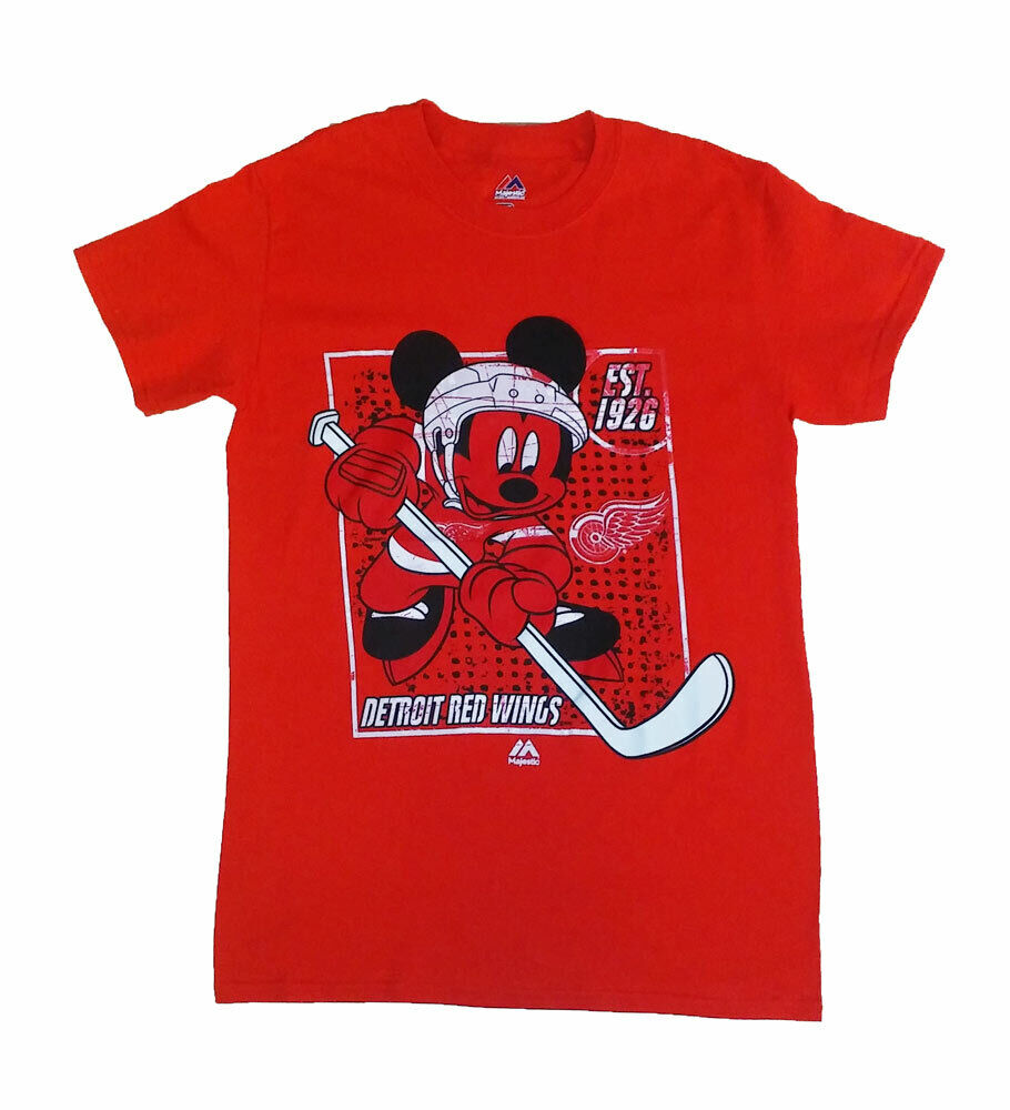 Majestic Men Mickey Mouse Hockey Team Logo Cotton Tee