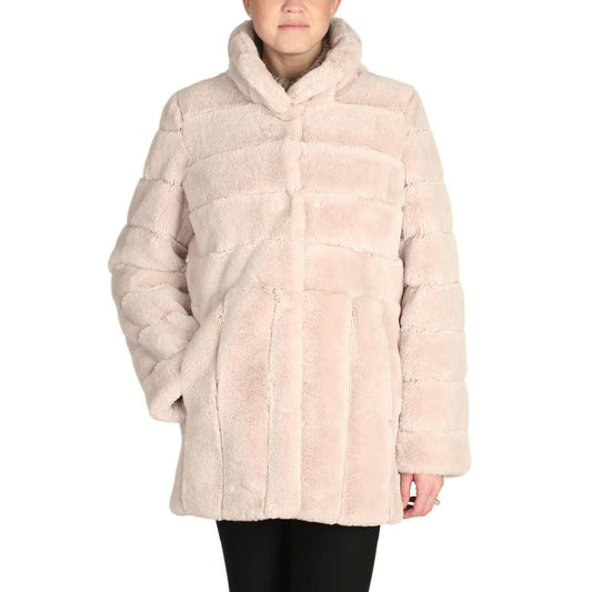 Kristen Blake Women's Faux Fur Coat Jacket, Beige X-Large - NEW