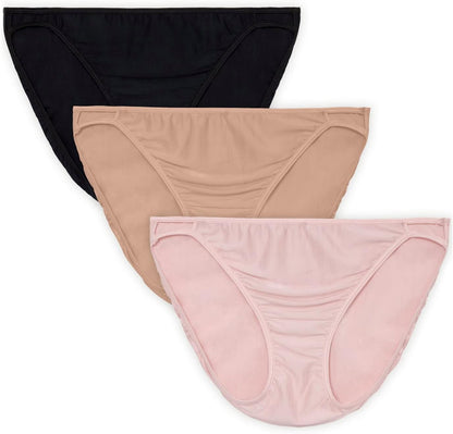 Vanity Fair Womens Comfort Stretch String Bikini 3-Pack