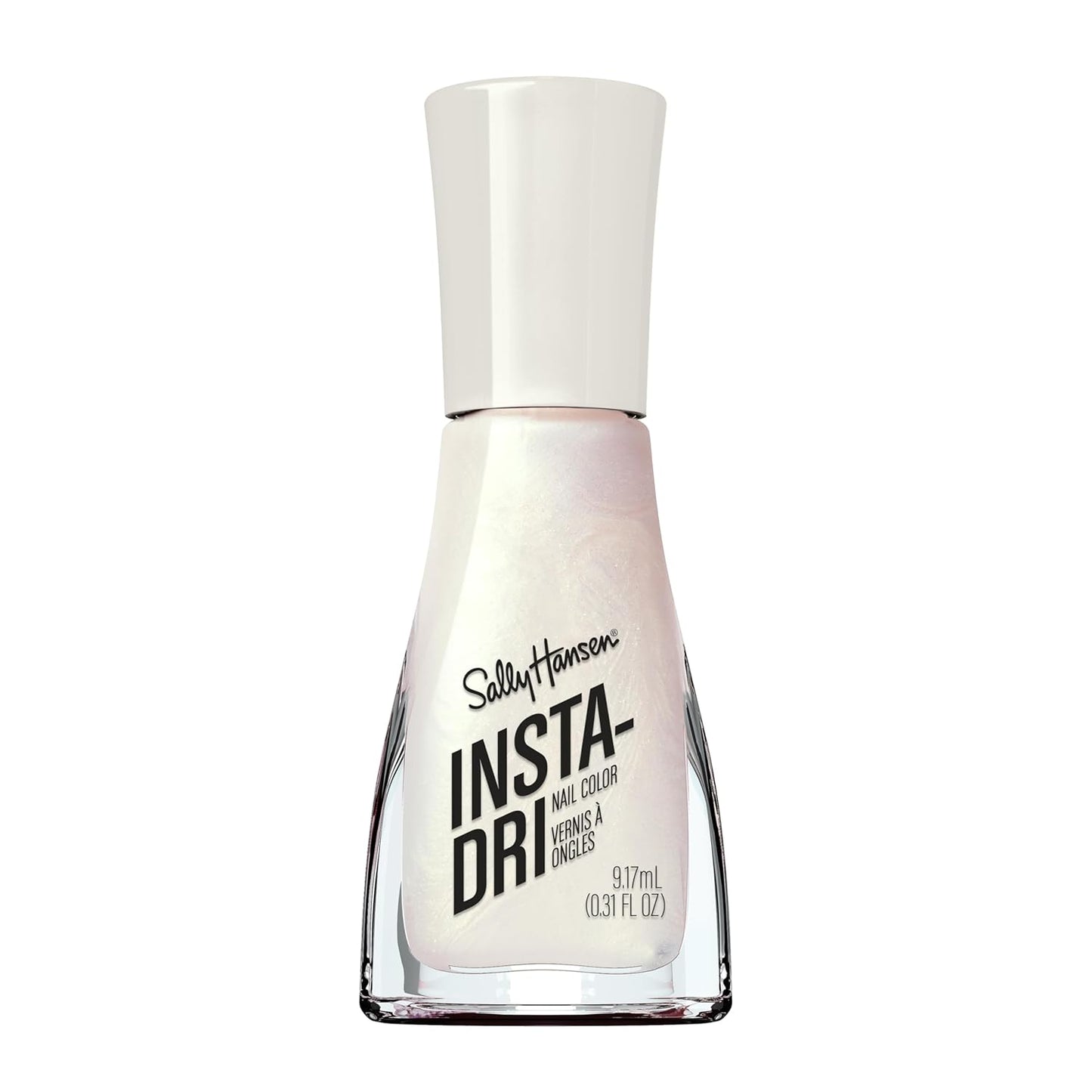 Sally Hansen Insta-Dri Nail Polish | Quick Dry, Long Lasting, Streak-Free Shine | Semi-Opaque, Shimmer | 61 Silk is… | Milky White Nail Color