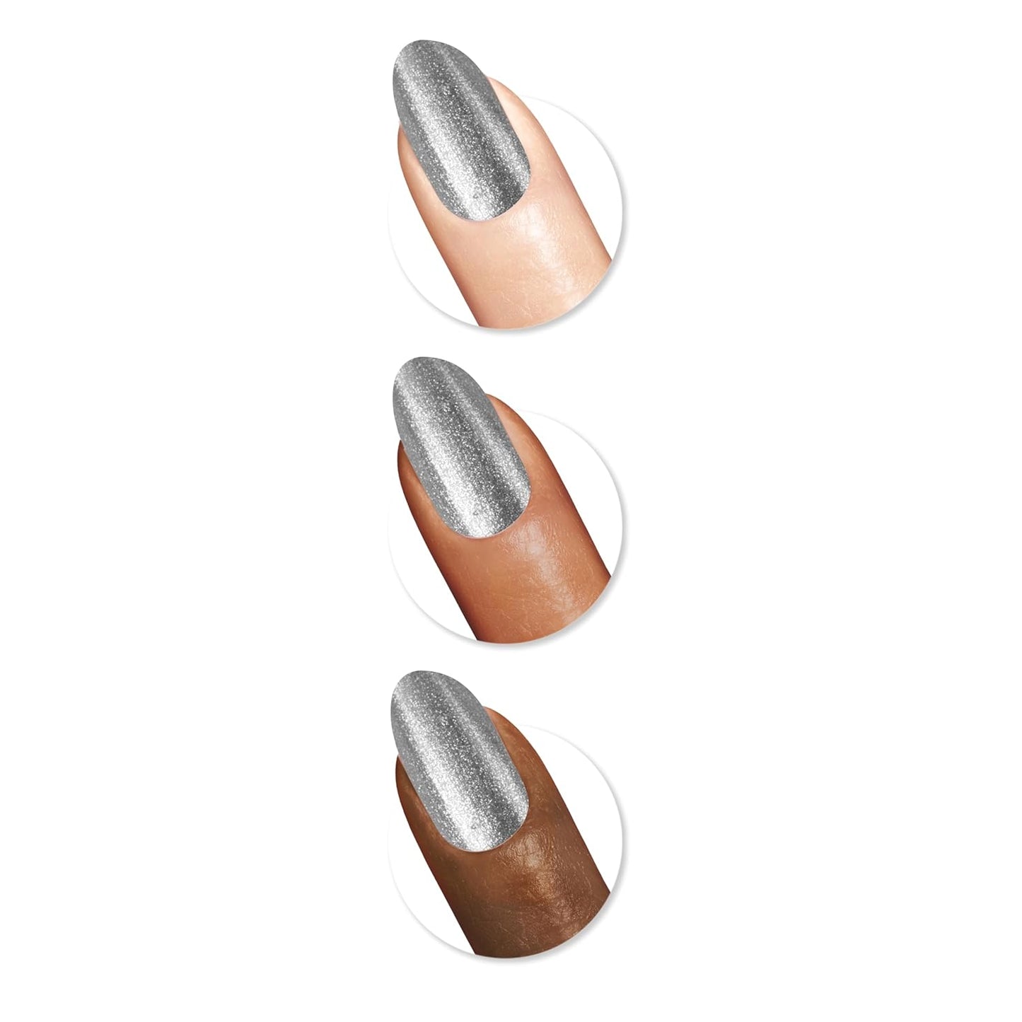 Sally Hansen Insta-Dri Nail Polish Chrome Top Coat | Quick Dry, Long Lasting, Streak-Free Shine, Opaque | Steel the Show | Metallic Silver Nail Polish
