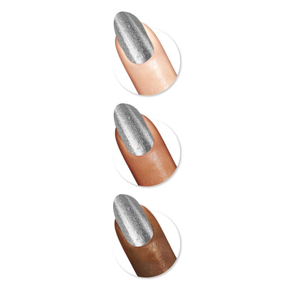 Sally Hansen Insta-Dri Nail Polish Chrome Top Coat | Quick Dry, Long Lasting, Streak-Free Shine, Opaque | Steel the Show | Metallic Silver Nail Polish