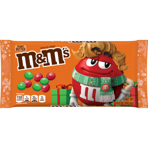 M&M's Holiday Peanut Butter Chocolate Christmas Candy - 10 oz Bag