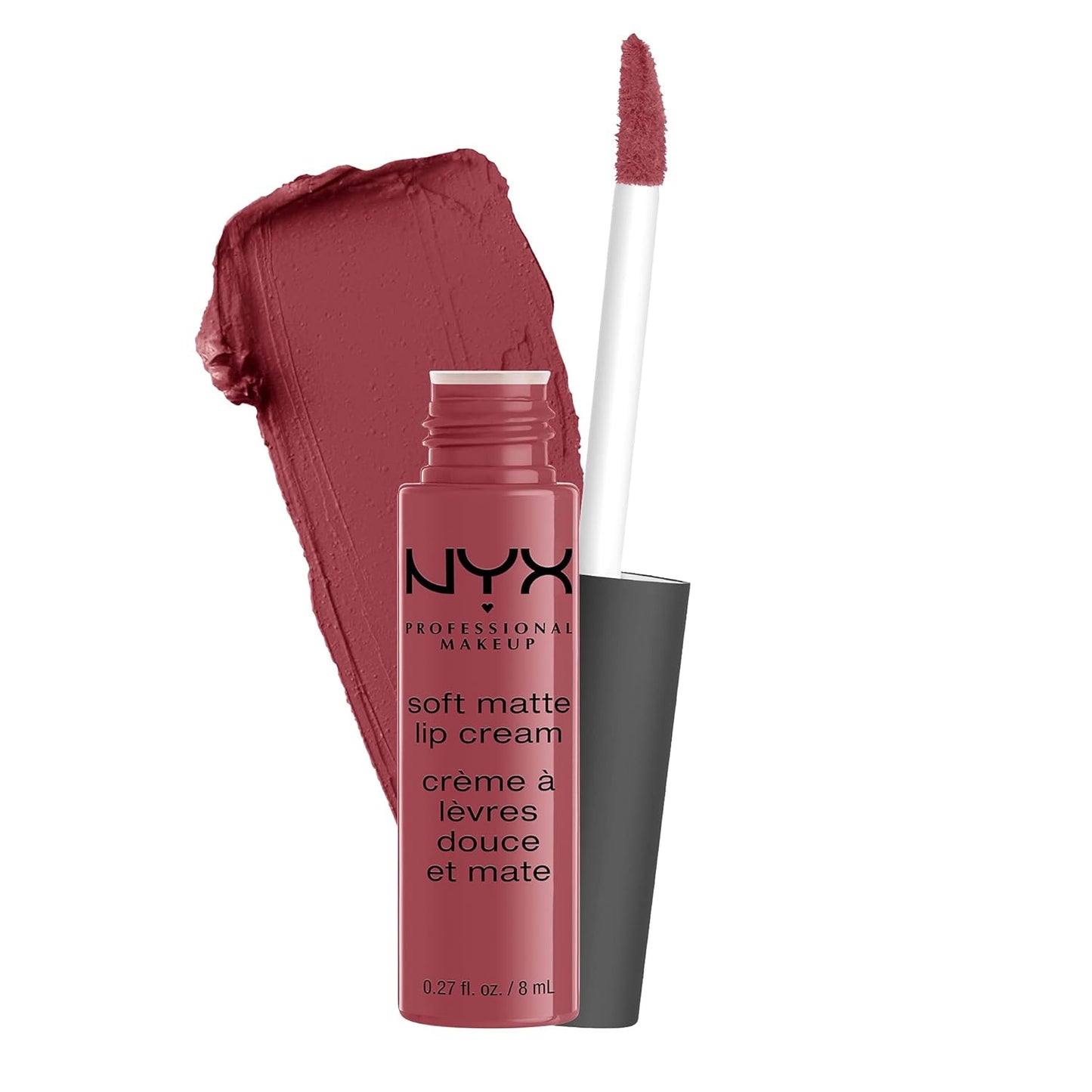NYX PROFESSIONAL MAKEUP Soft Matte Lip Cream, Lightweight Liquid Lipstick - Sao Paulo (Bubblegum Pink)
