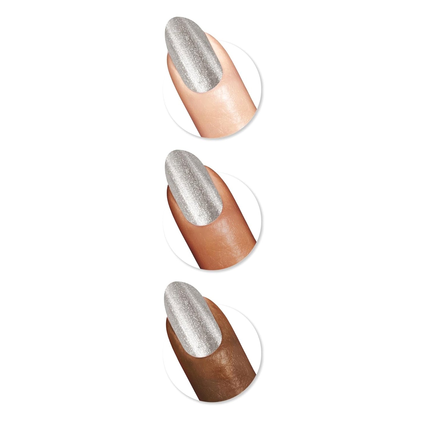 Sally Hansen Insta-Dri Nail Polish Chrome Top Coat | Quick Dry, Long Lasting, Streak-Free Shine, Opaque | Polar Platinum | Metallic Silver Nail Polish