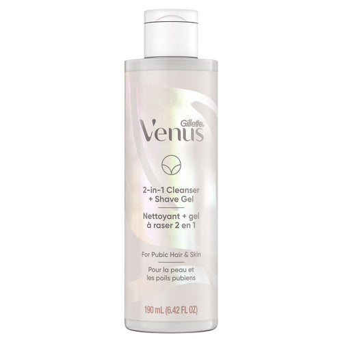 Gillette Venus for Pubic Hair and Skin, 2-in-1 Cleanser + Shave Gel, 6.4 Oz