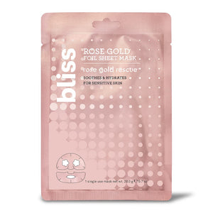 Bliss bliss Rose Gold Foil Sheet Mask Soothes Hydrates Sensitive Skin (3 Pack)