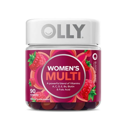 OLLY Women's Daily Multivitamin Gummy, Health & Immune Support, Berry, 90 Ct