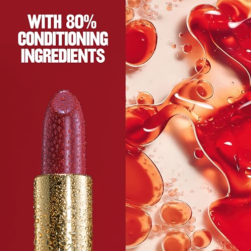 Revlon Lipstick, Super Lustrous Lipstick, Creamy Formula For Soft, Fuller-Looking Lips, Moisturized Feel in Berries, Bombshell Red (046) 0.15 oz