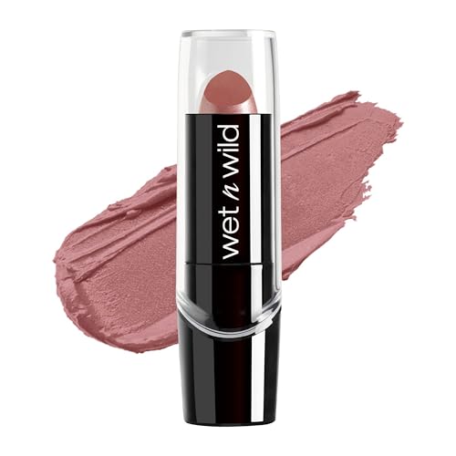 wet n wild Silk Finish Lipstick, Hydrating Rich Buildable Lip Color, Formulated with Vitamins A,E, & Macadamia for Ultimate Hydration, Cruelty-Free & Vegan - Dark Pink Frost