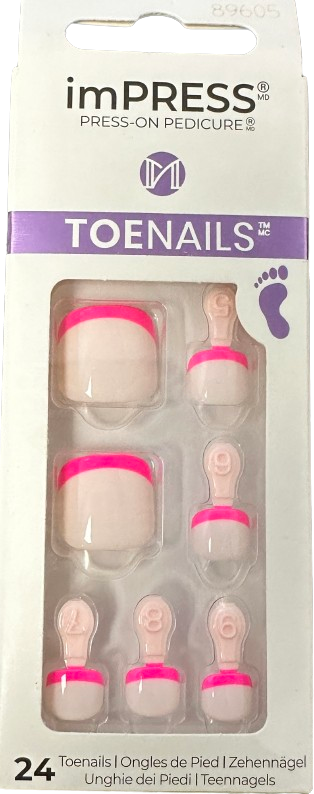 KISS imPRESS No Glue Mani Press On Nails, Color, Self Care', Pink, Short Size, Squoval Shape, Includes 30 Nails, Prep Pad, Instructions Sheet, 1 Manicure Stick, 1 Mini File