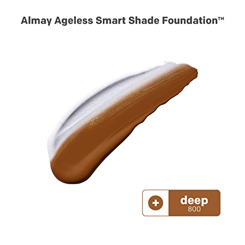 Almay Anti-Aging Foundation, Smart Shade Face Makeup with Hyaluronic Acid, Niacinamide, Vitamin C & E, Hypoallergenic-Fragrance Free, 800 Deep, 1 Fl Oz (Pack of 1)