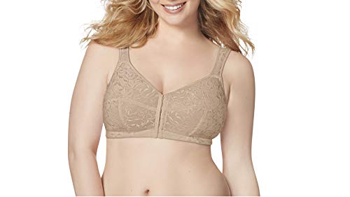 Just My Size Women's Easy On Front Close Wirefree Bra MJ1107, Nude, 40D