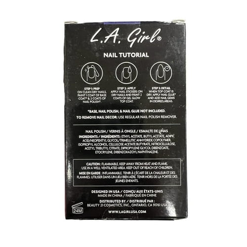 L.A. Girl 3 Piece Nail Kit, G97897 Creepy -  Mystical - Glow in the Dark Stickers