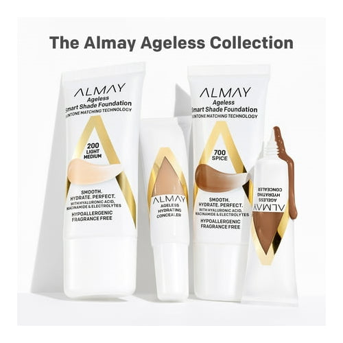 Almay Anti-Aging Concealer by Almay, Face Makeup with Hyaluronic Acid, , Niacinamide, Vitamin C & E, Hypoallergenic, Fragrance Free, 010 Light, 0.37 Fl Oz, 010 Light, 0.37 fl oz.