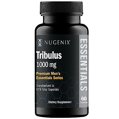 Nugenix Essentials Tribulus Terrestris for Men Extract - 95% Total Saponins, 1000mg High Potency, Extra Strength, 60 Count