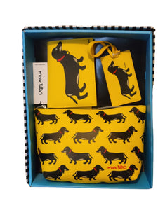Marc TETRO Dachshund Gift 3-Pack Box CASE/Luggage TAG/Card Organizer
