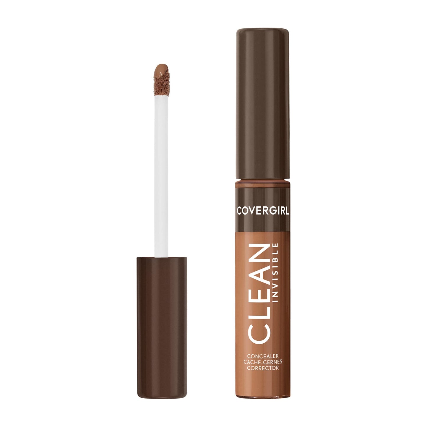 Covergirl Clean Invisible Concealer, Lightweight, Hydrating, Vegan Formula, Bronze 185, 0.23oz