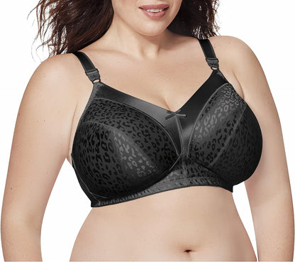 JUST MY SIZE womens Satin Stretch Wirefree Mj1960 bras, Black, 44DD US