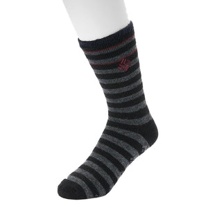 Columbia Striped Lodge Crew Socks,Shoe Size 6-12 Black