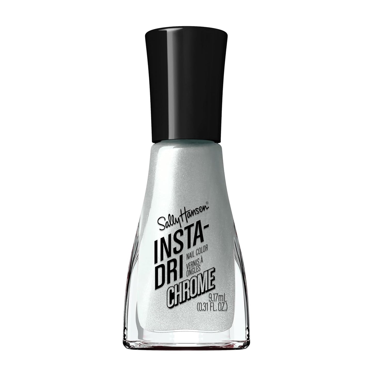 Sally Hansen Insta-Dri Nail Polish Chrome Top Coat | Quick Dry, Long Lasting, Streak-Free Shine, Opaque | Polar Platinum | Metallic Silver Nail Polish