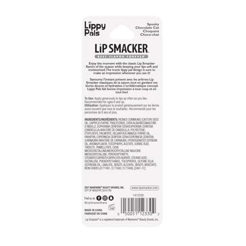 Lip Smacker Halloween Lippy Pal Lip Balm- Spooky Cute Chocolate Cat Flavored Deliciousness, Moisturizes, Nourishes, & Soothes, Cruelty-Free & Vegan - Kitten