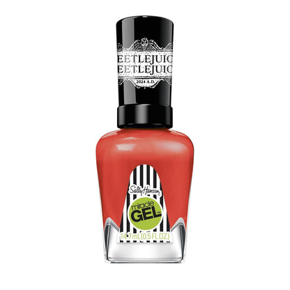 Sally Hansen Miracle Gel Beetlejuice Salon Quality Nail Polish | Gel-Like Formula, Two-Step System, No UV Light Needed, Long Lasting | Opaque, Glossy | 927 Strange And Unusual | Cherry Red Nail Color