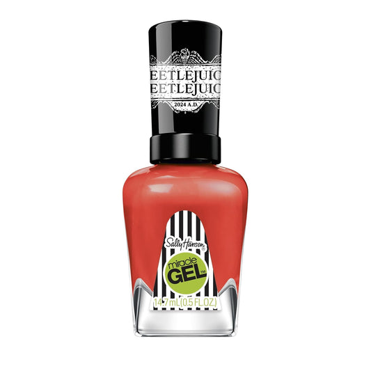 Sally Hansen Miracle Gel Beetlejuice Salon Quality Nail Polish | Gel-Like Formula, Two-Step System, No UV Light Needed, Long Lasting | Opaque, Glossy | 927 Strange And Unusual | Cherry Red Nail Color