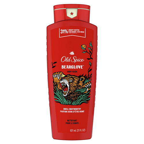 Old Spice Body Wash for Men, Bearglove, Long Lasting Lather, 21 fl oz