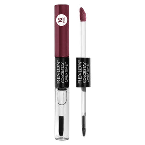 Revlon Liquid Lipstick with Clear Lip Gloss by Revlon, ColorStay Face Makeup, Overtime Lipcolor, Dual Ended with Vitamin E in Plum / Berry, 270 Relentless Raisin, 0.07 fl oz