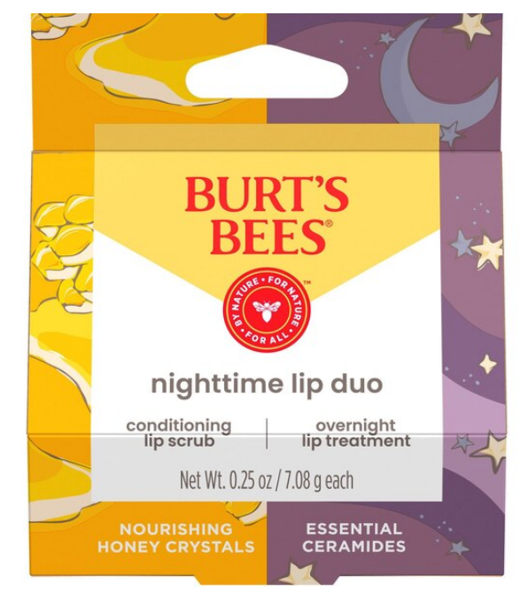 Burt's Bees Nighttime Lip Duo Honey Lip Scrub & Overnight Lip Treatment 0.25oz