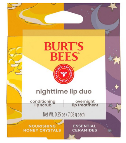 Burt's Bees Nighttime Lip Duo Honey Lip Scrub & Overnight Lip Treatment 0.25oz
