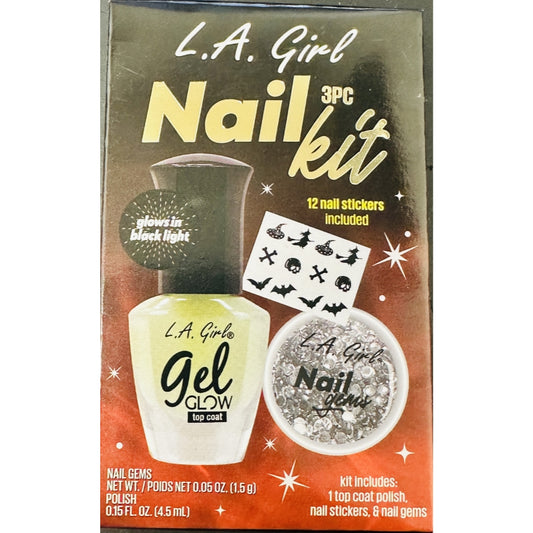 L.A. Girl 3 Piece Nail Kit, G97897 Creepy Bewitching - Glow in the Dark Stickers